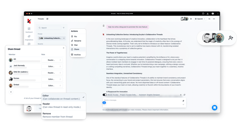 Announcing Collaborative Threads – Team Creativity Made Seamless