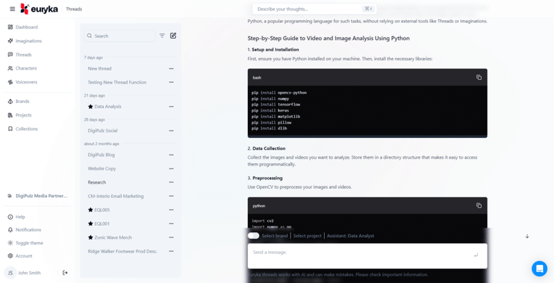 Euryka Threads: Your AI Magician for Smarter Data-Driven Decisions